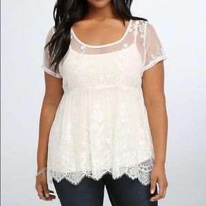 Torrid | Sheer Lace Babydoll Style Blouse